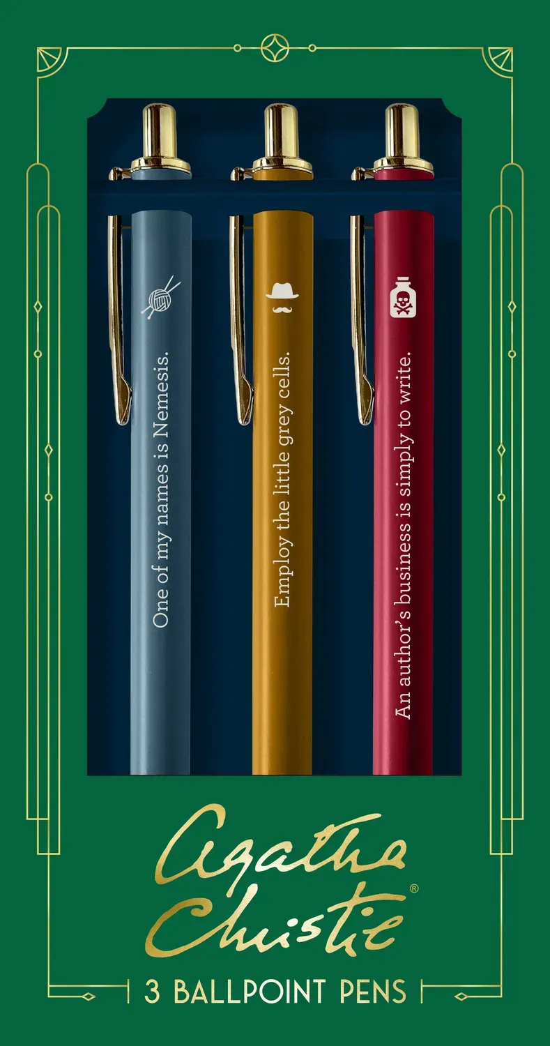 Agatha Christie Pen Set kulepenner 3 stk sitater