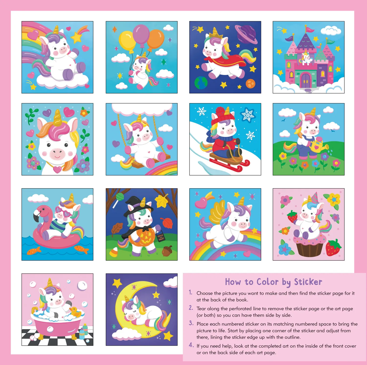Peter Pauper Press Baby Unicorn Sparkles klistremerkebok