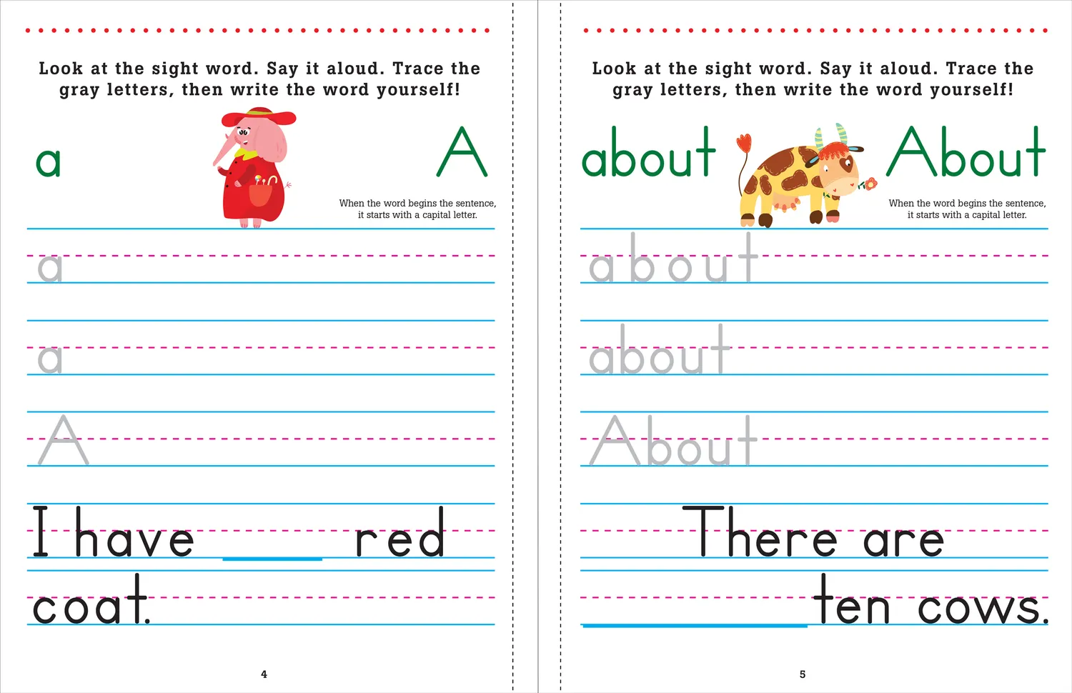 Trace & Learn Sight Words aktivitetsbok 112 sider engelsk