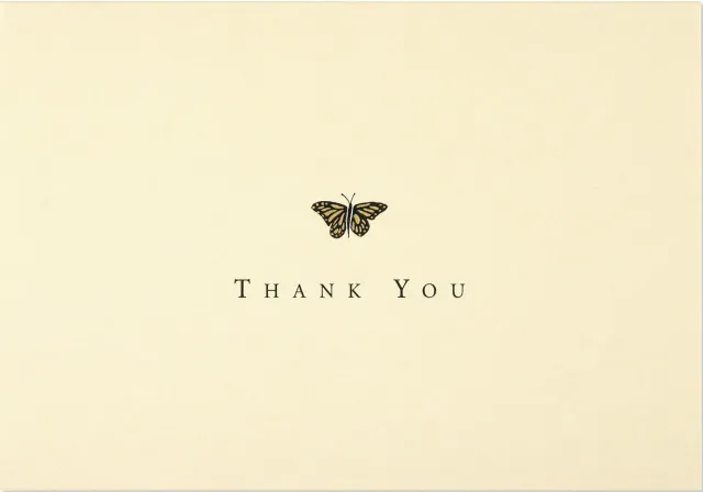 Peter Pauper Press Gold Butterfly takkekort 14 stk gullfolie