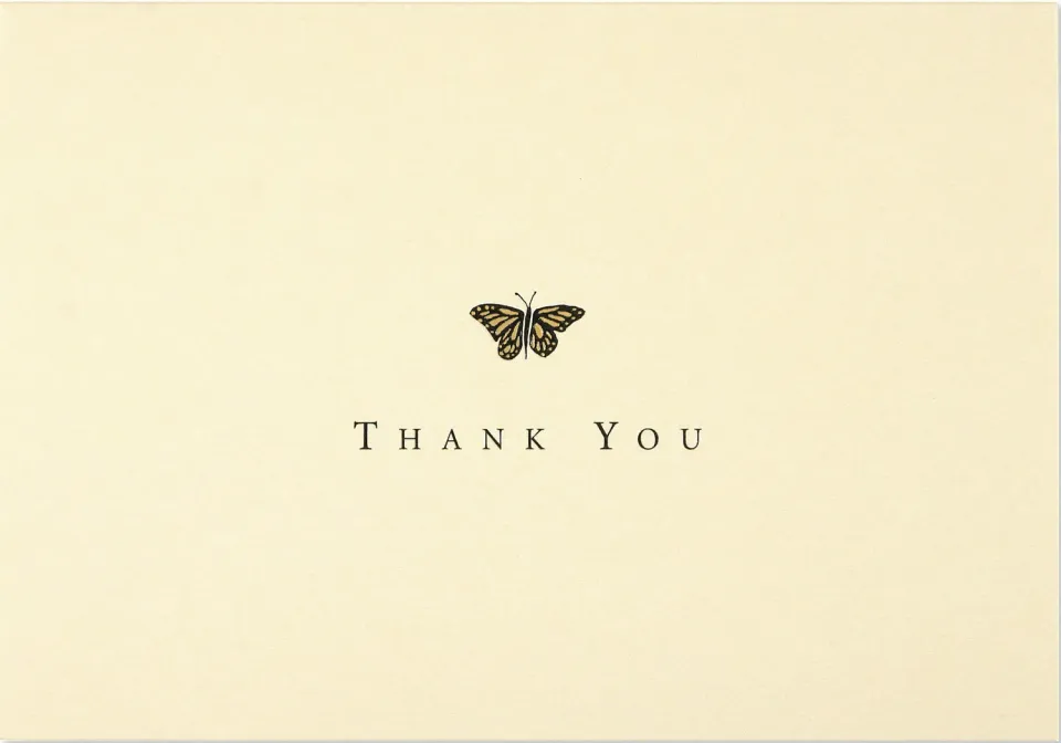 Peter Pauper Press Gold Butterfly takkekort 14 stk gullfolie