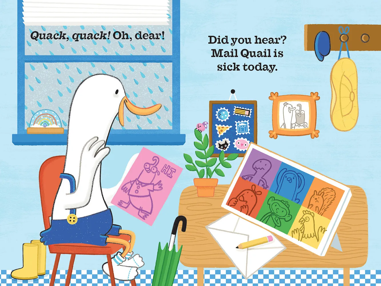 Mail Duck Helps a Friend peke bok klaffebok