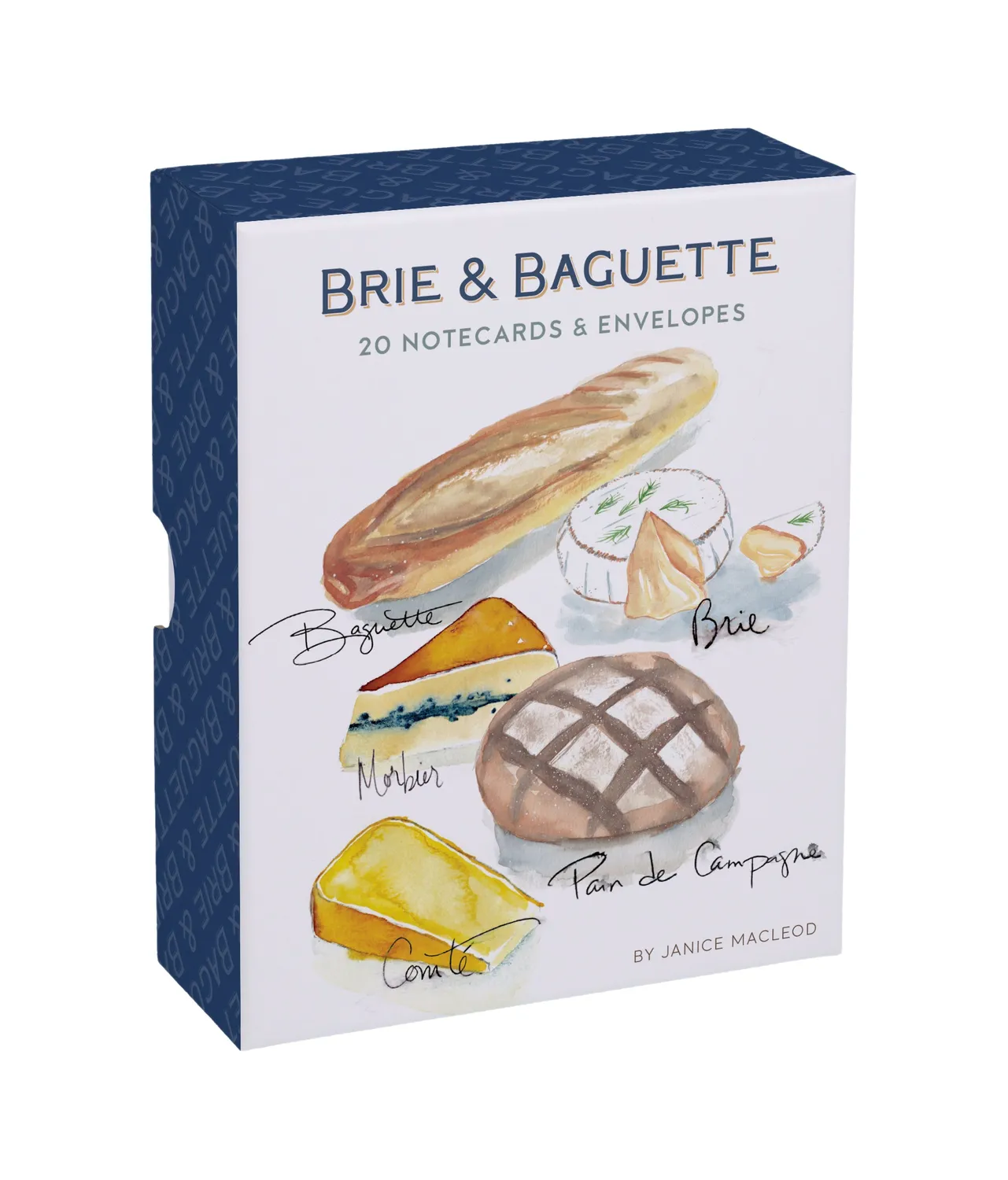 Brie Baguette Notes 20 notatkort eske franske