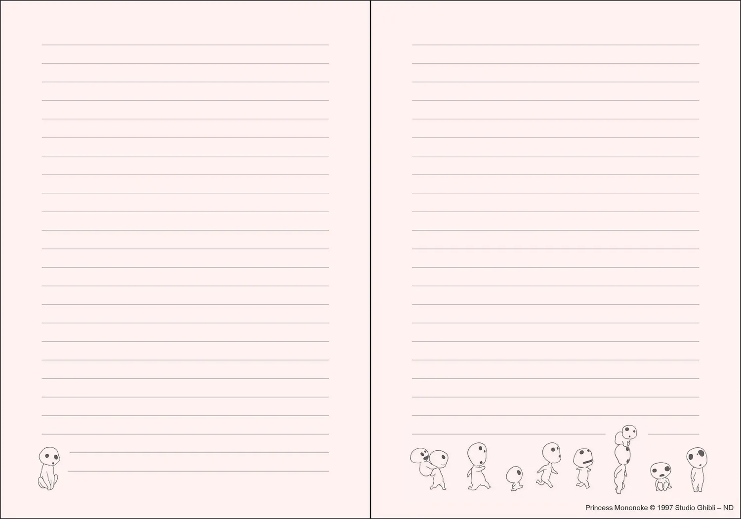 Studio Ghibli Princess Mononoke journal notatbok gave
