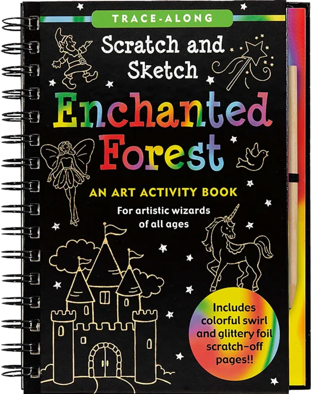 Peter Pauper Press Scratch and Sketch Enchanted Forest skrapebok enhjørning