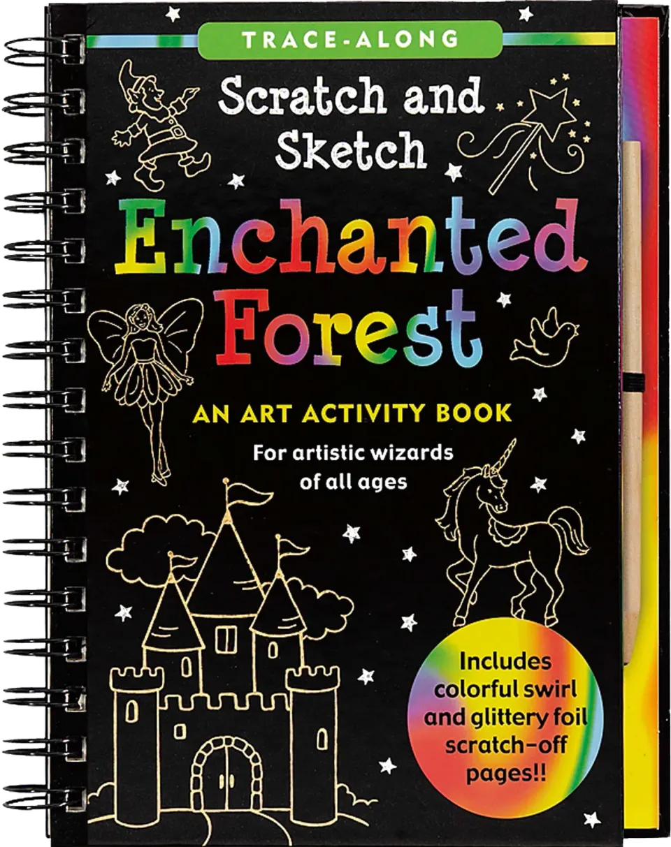 Peter Pauper Press Scratch and Sketch Enchanted Forest skrapebok enhjørning
