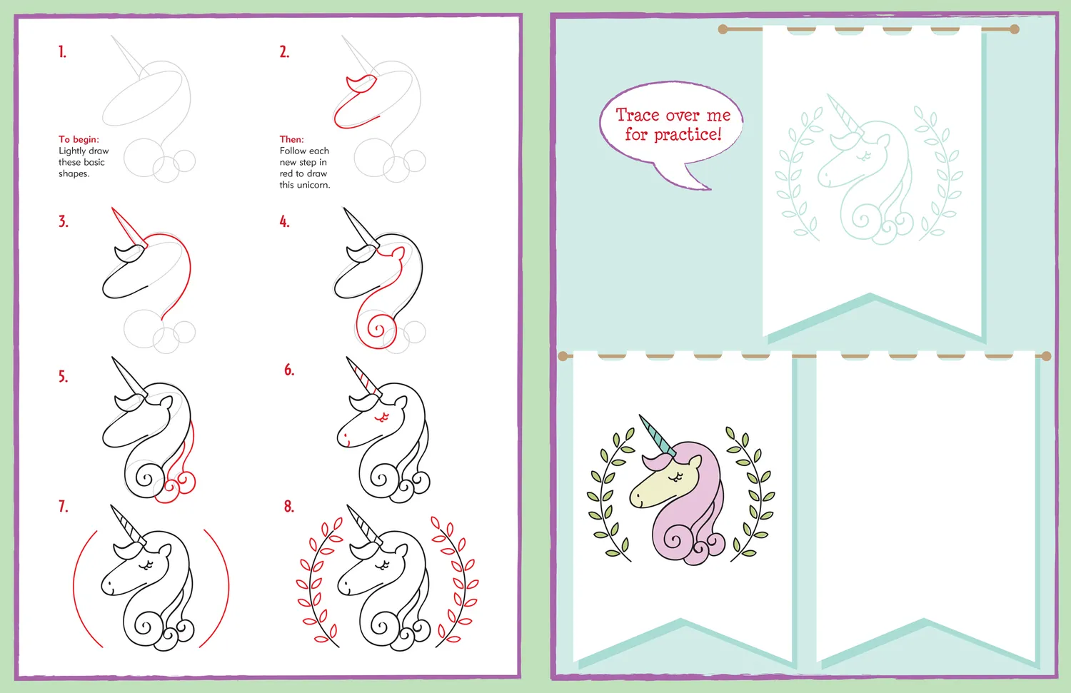 Peter Pauper Press Learn to Draw Unicorns Mermaids tegnebok barn magisk