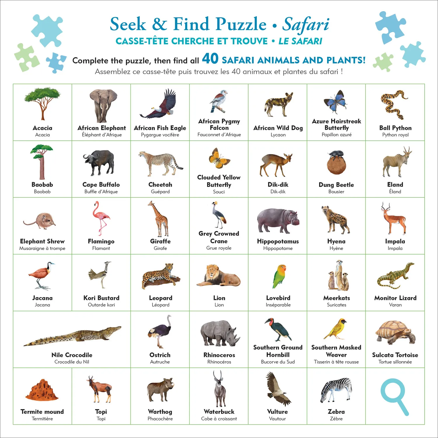 Peter Pauper Press Safari Seek & Find puslespill 100