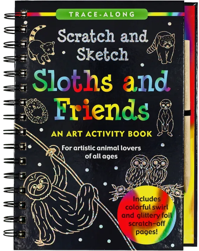 Peter Pauper Press Sloths Scratch and Sketch skrapebok barn