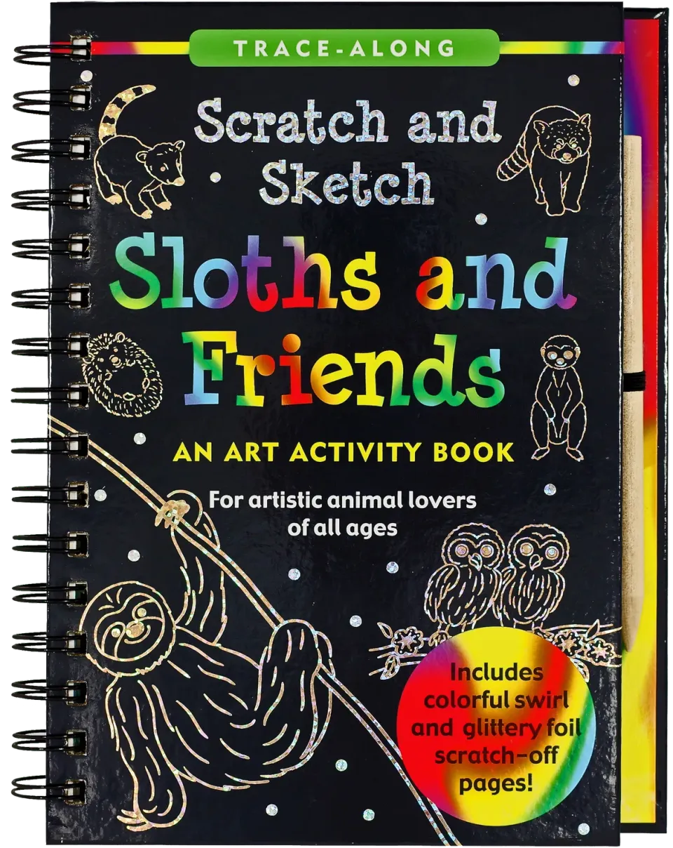Peter Pauper Press Sloths Scratch and Sketch skrapebok barn