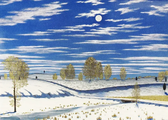 Peter Pauper Press Winter Scene julekort 20 stk måne