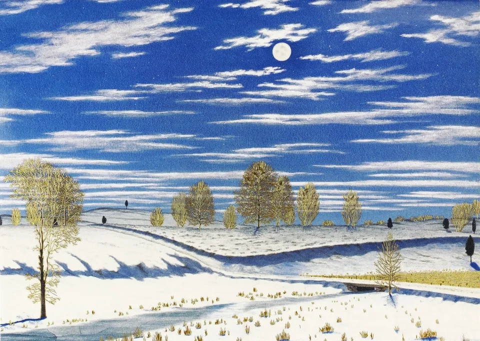Peter Pauper Press Winter Scene julekort 20 stk måne