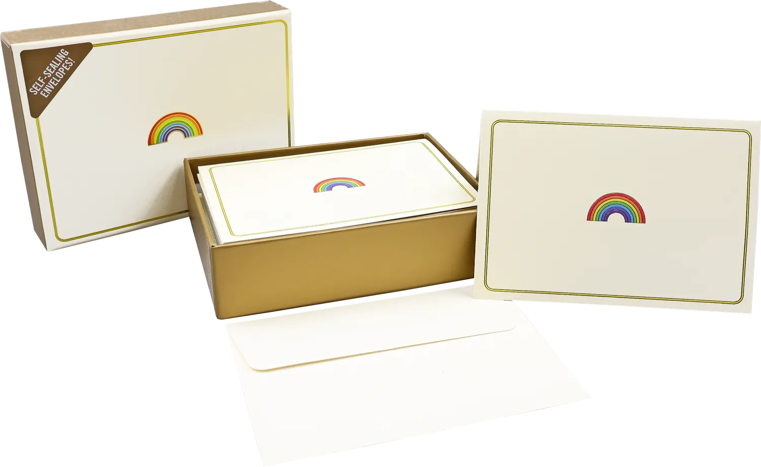 Peter Pauper Press Rainbow notatkort 14 stk gullfolie