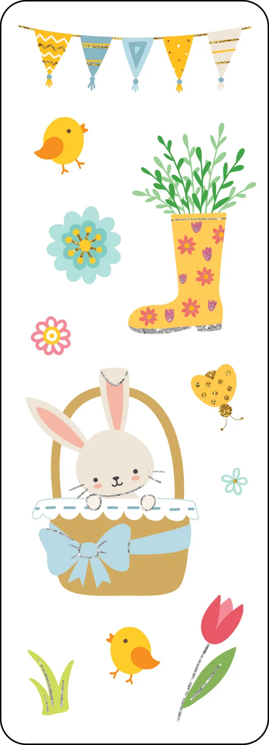 Peter Pauper Press Easter klistremerkesett 70 stk pastel