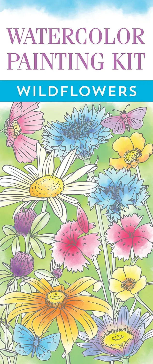 Peter Pauper Press Wildflowers akvarellsett lomme 20 ark