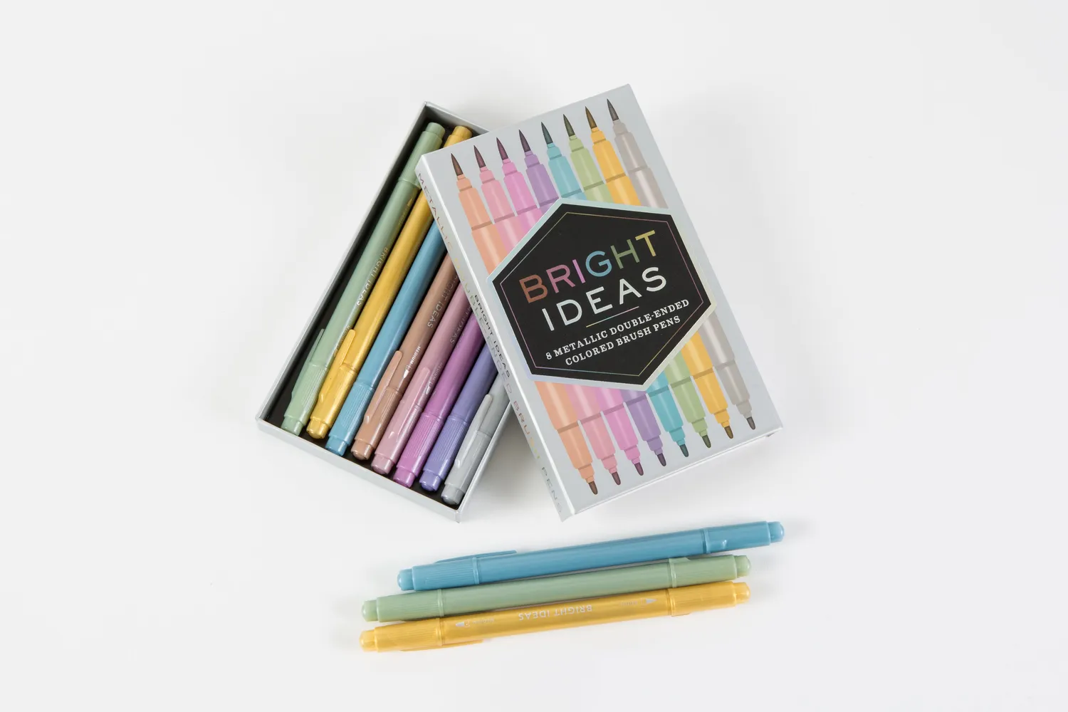 Bright Ideas 8 Metallic Double-Ended Brush Pens tusjer 8 stk