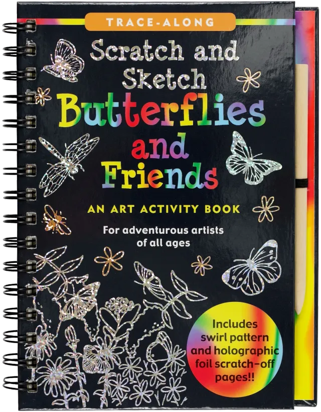 Peter Pauper Press Scratch and Sketch Butterflies and Friends skrapebok barn