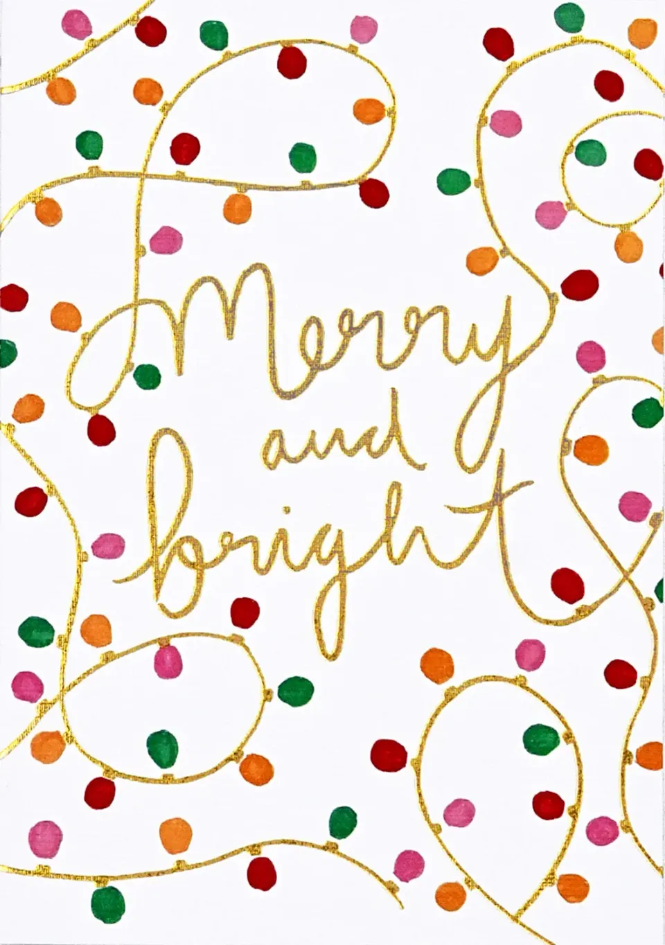 Peter Pauper Press Merry and Bright julekort 20 stk gullfolie