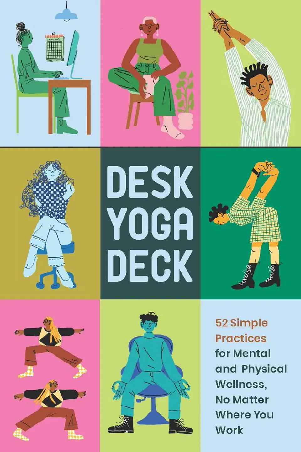 Chronicle Books Desk Yoga Deck kortstokk 52 øvelser ved pulten