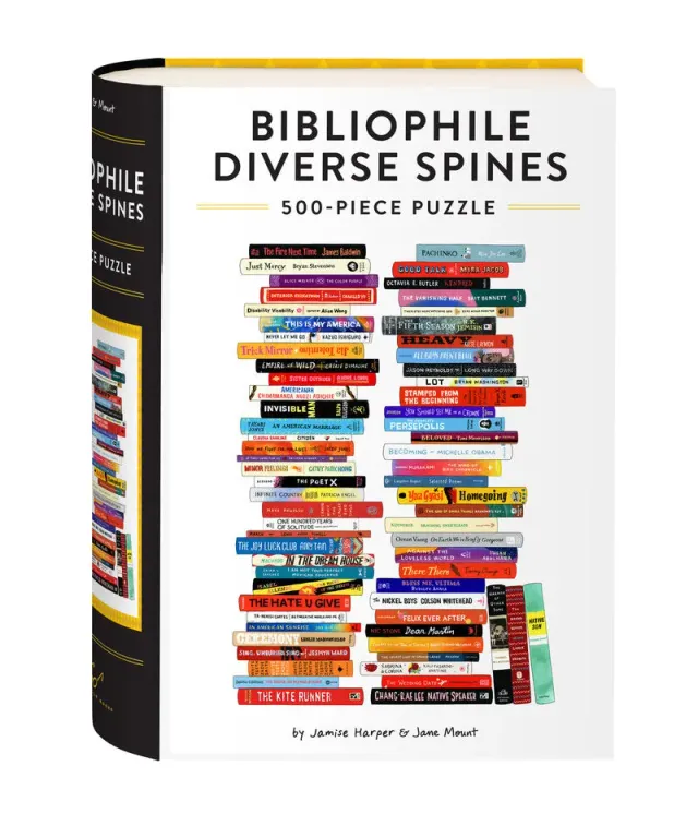 Abrams and Chronicle Bibliophile Diverse Spines puslespill 500 brikker
