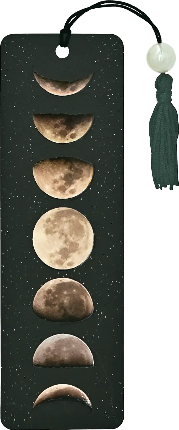 Peter Pauper Press Moon Phases bokmerke svart med dusk