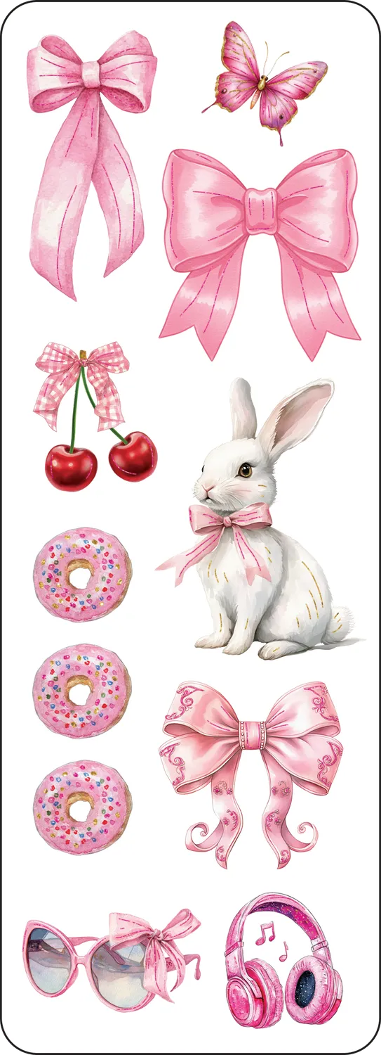 Peter Pauper Press Coquette klistremerkesett 65 stk rosa