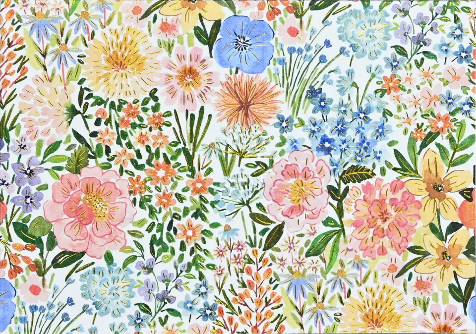 Peter Pauper Press Floral Blooms notatkort 14-pakning med gullfolie