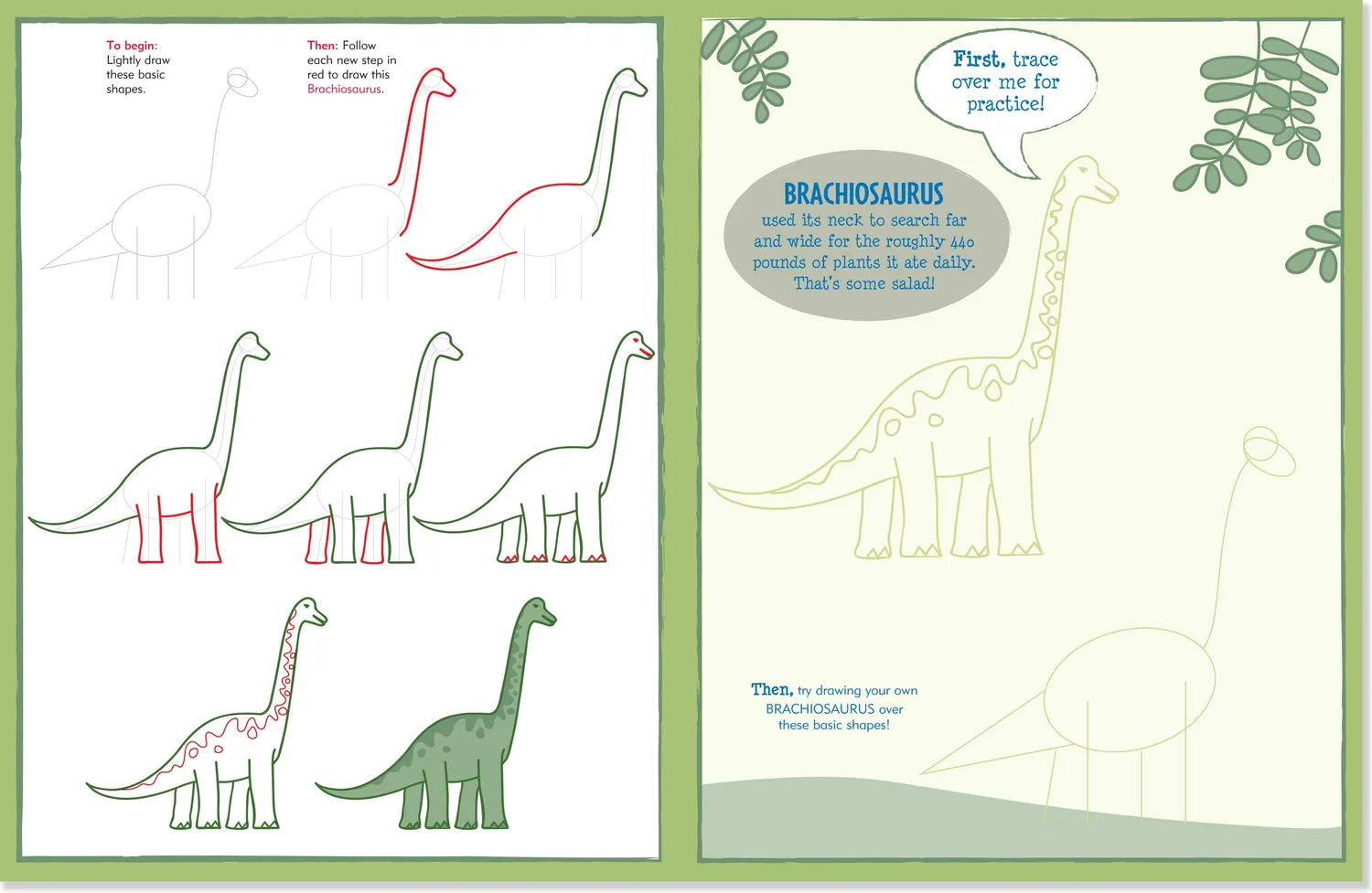 Peter Pauper Press Learn To Draw Dinosaurs tegnebok 48 sider
