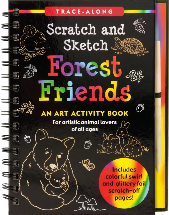 Peter Pauper Press Scratch and Sketch Forest Friends skrapebok skogdyr