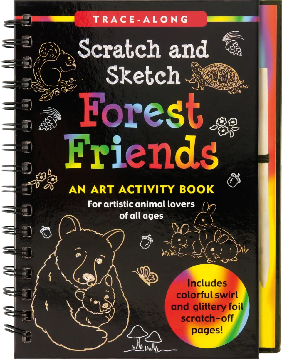 Peter Pauper Press Scratch and Sketch Forest Friends skrapebok skogdyr