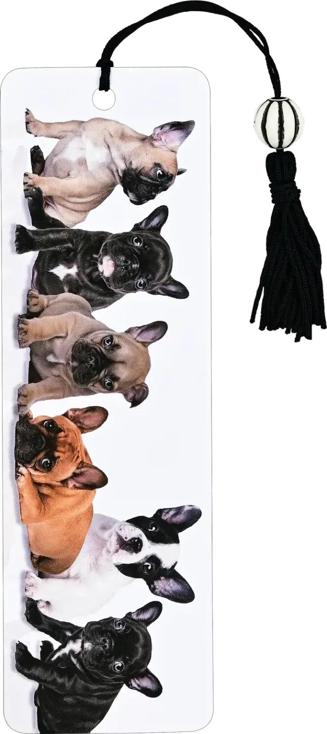 Peter Pauper Press French Bulldog Pups bokmerke med perle