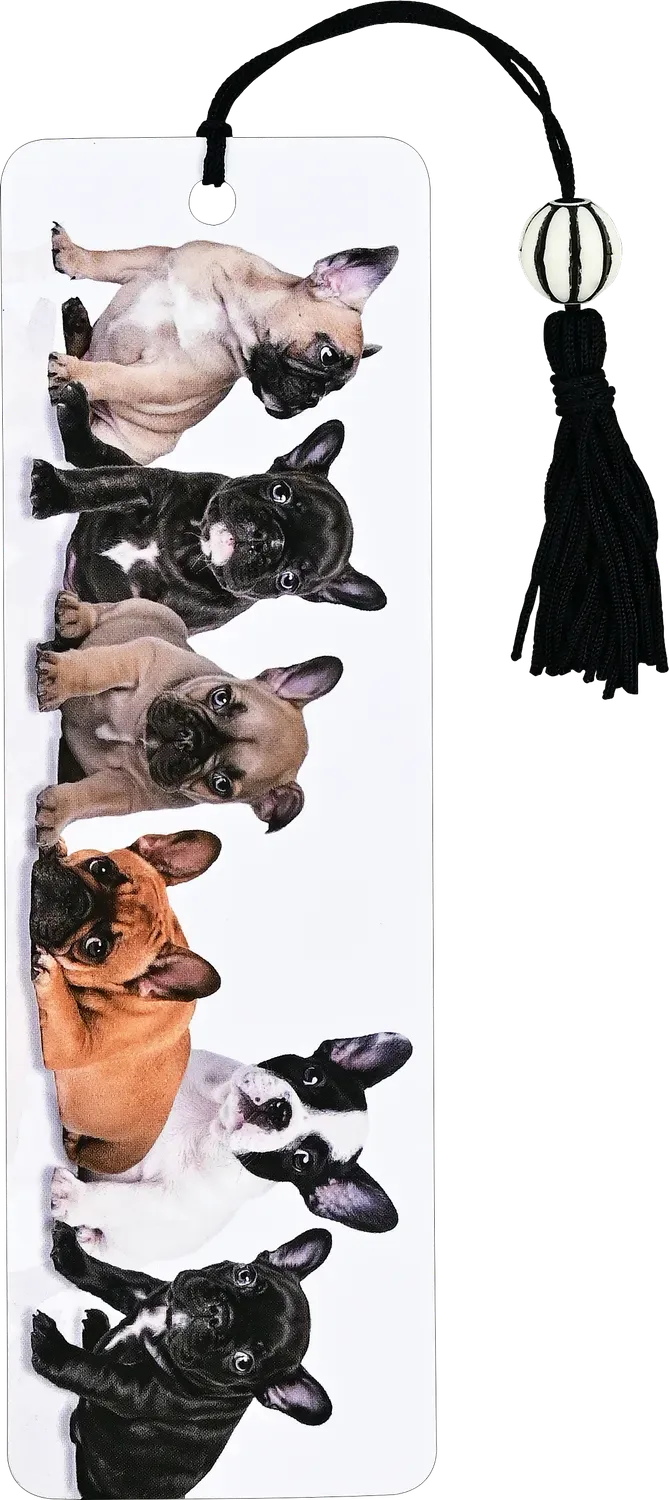 Peter Pauper Press French Bulldog Pups bokmerke med perle