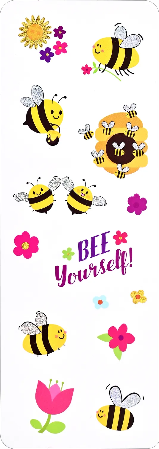 Peter Pauper Press Buzzy Bees klistremerker 70-pk holografisk