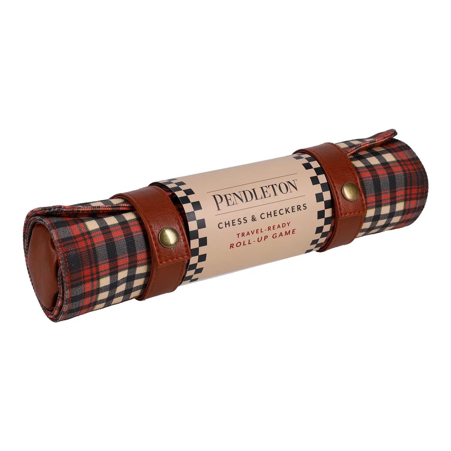 Pendleton Red Black Check sjakk og dammattespill reise