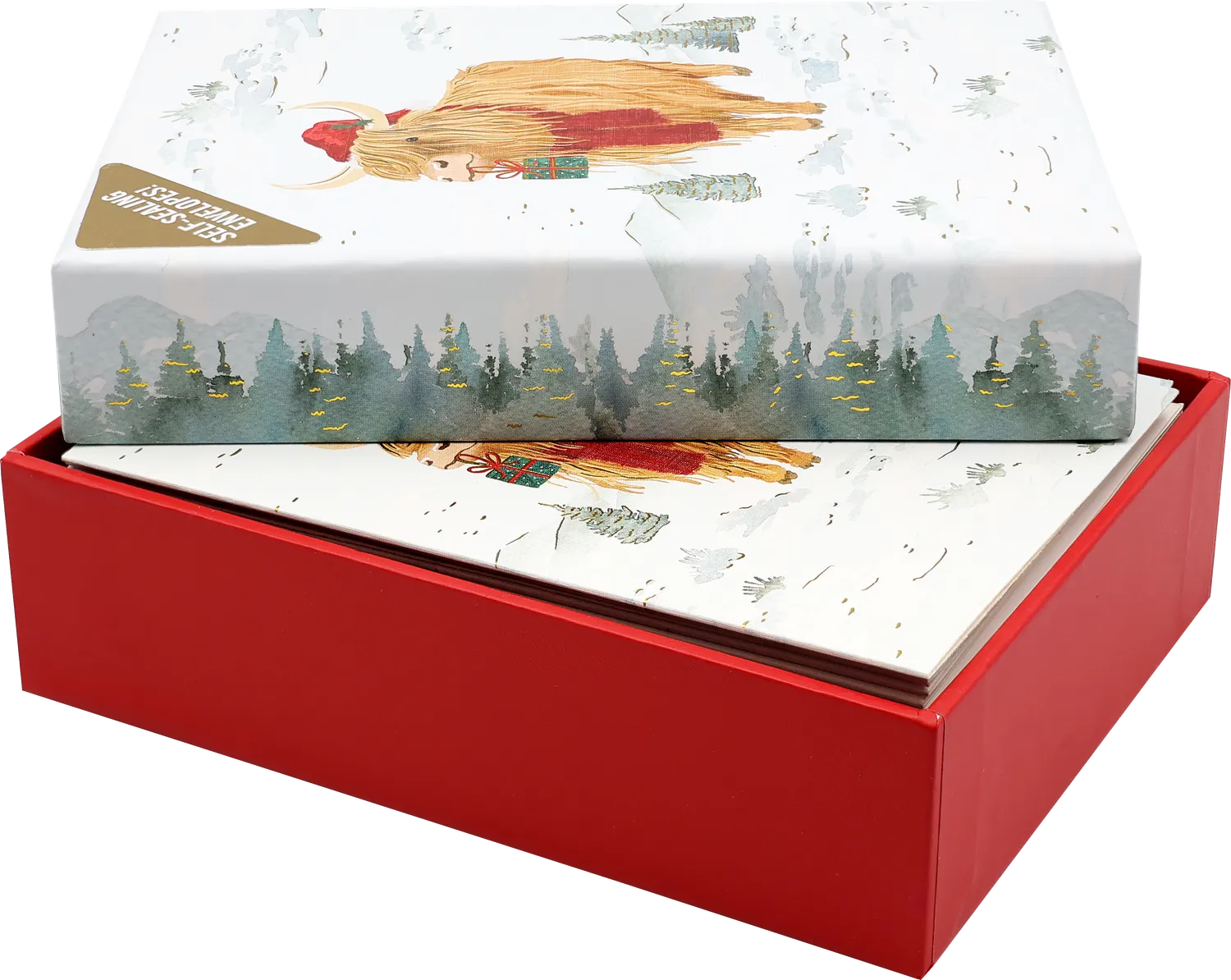Peter Pauper Press Highland Cow julekort 20-pk