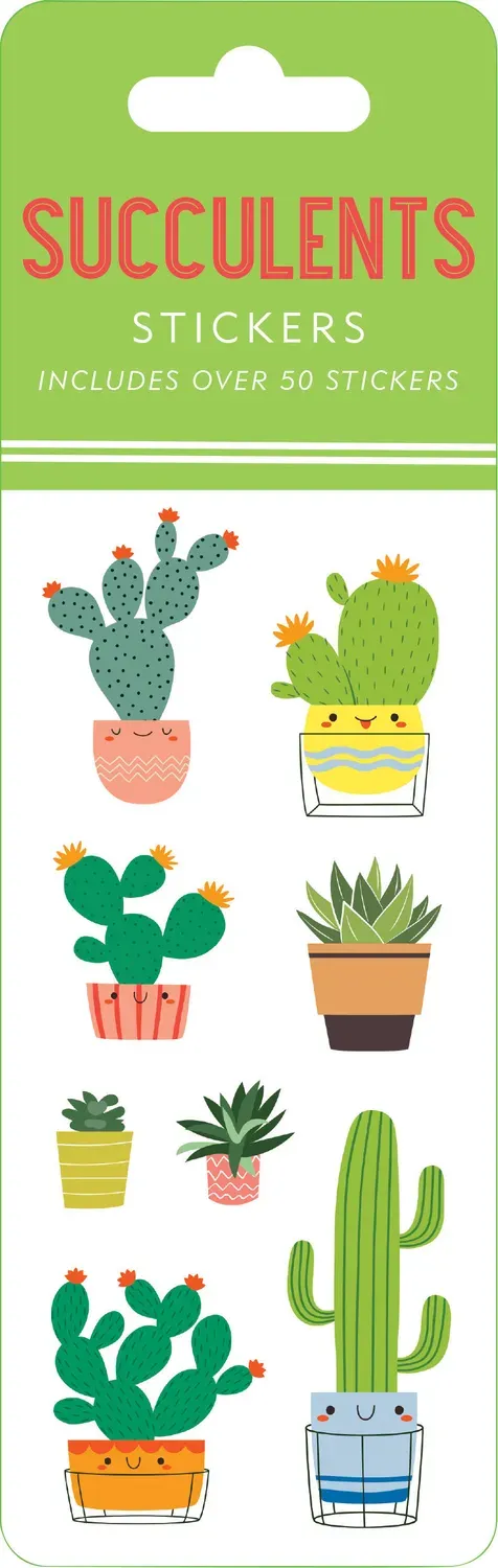 Peter Pauper Press Succulents klistremerker 50+ stk sukkulent