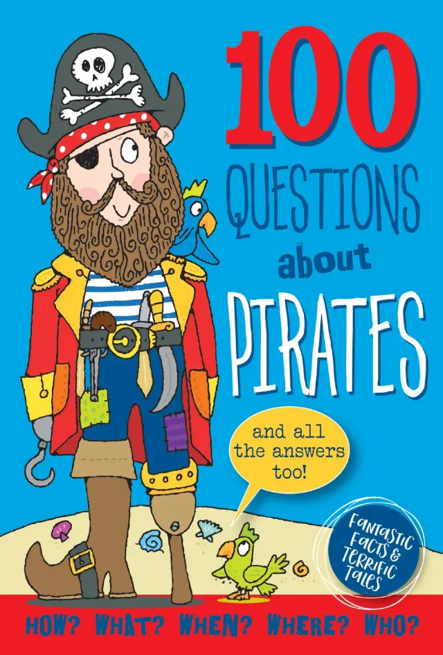 Peter Pauper Press 100 Questions about Pirates barnebok innbundet 7 år