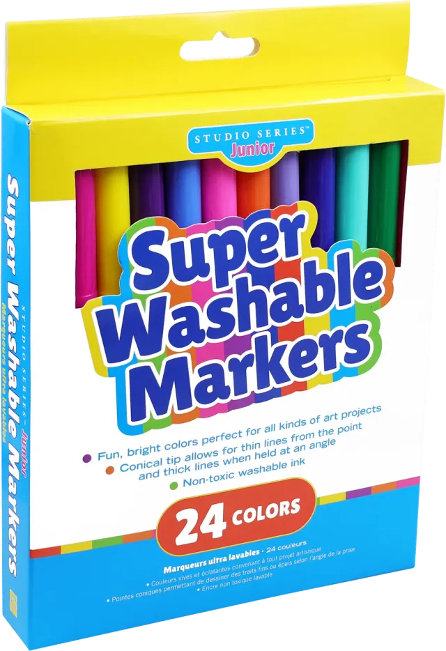 Peter Pauper Press Super Washable Markers tusjer 24-pakning vaskbare