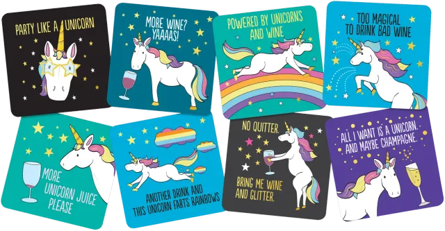Peter Pauper Press Unicorn drikkebrikker 8 stk