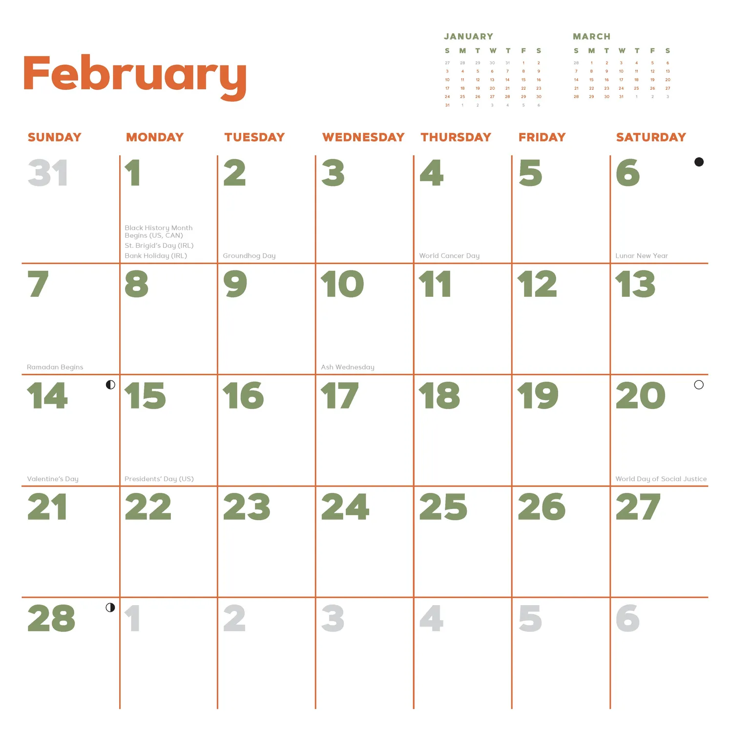 Catffirmations 2027 veggkalender katter