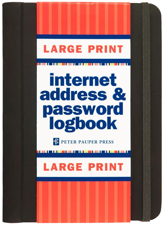 Peter Pauper Press Large Print passordbok stor skrift