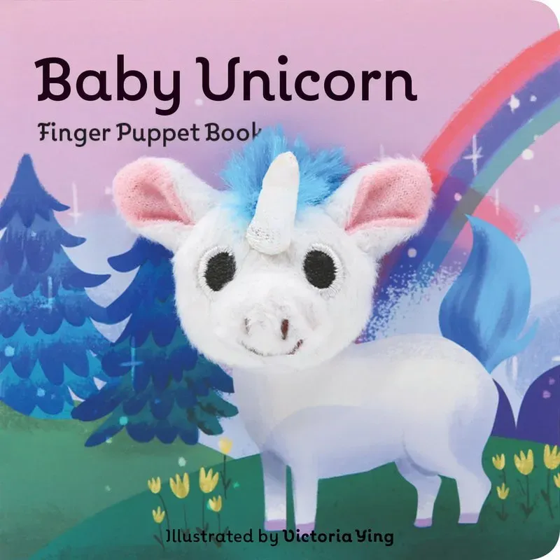Baby Unicorn Finger Puppet pekefigur-bok enhjørning 0-2 år