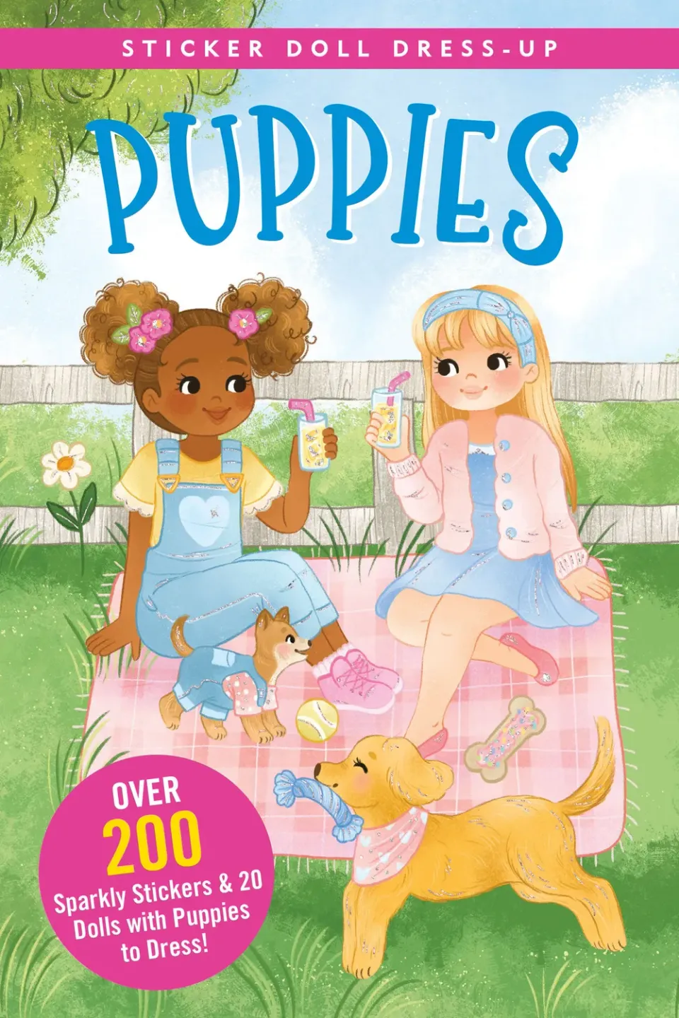 Peter Pauper Press Puppies klistremerkebok dukker 11 scener