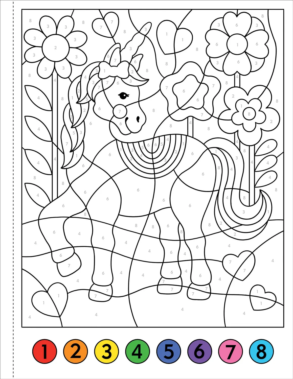 My First Color-by-Number Unicorn fargebok 50 bilder