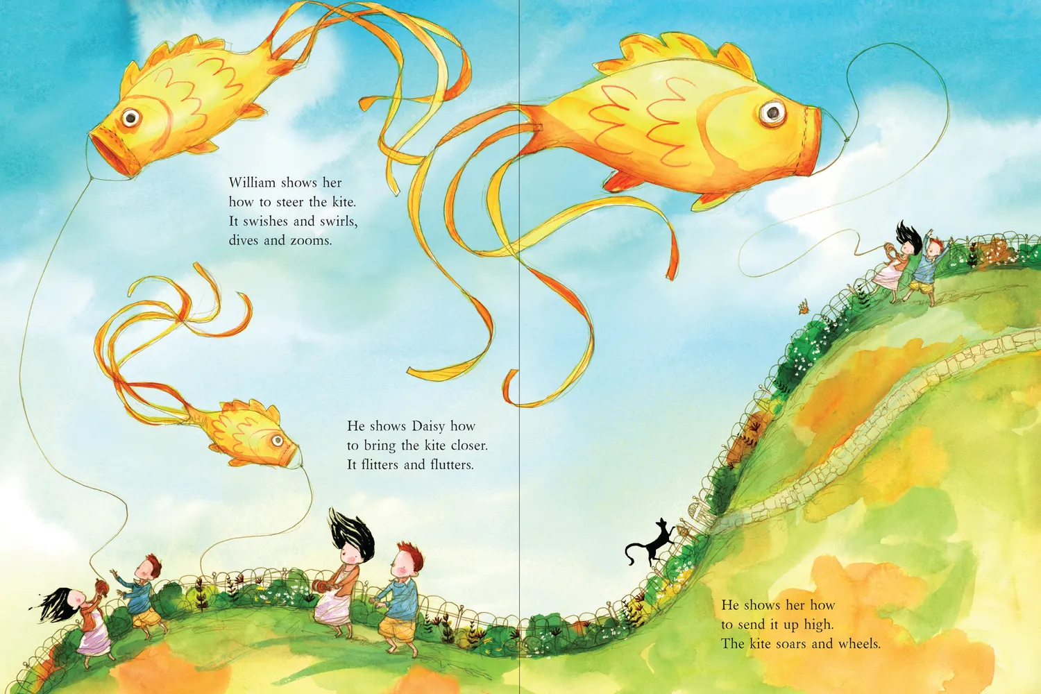 Janet A. Holmes Blue Sky Yellow Kite bildebok innbundet
