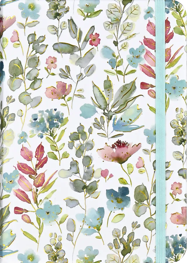 Peter Pauper Press Floral Watercolor notatbok liten linjert