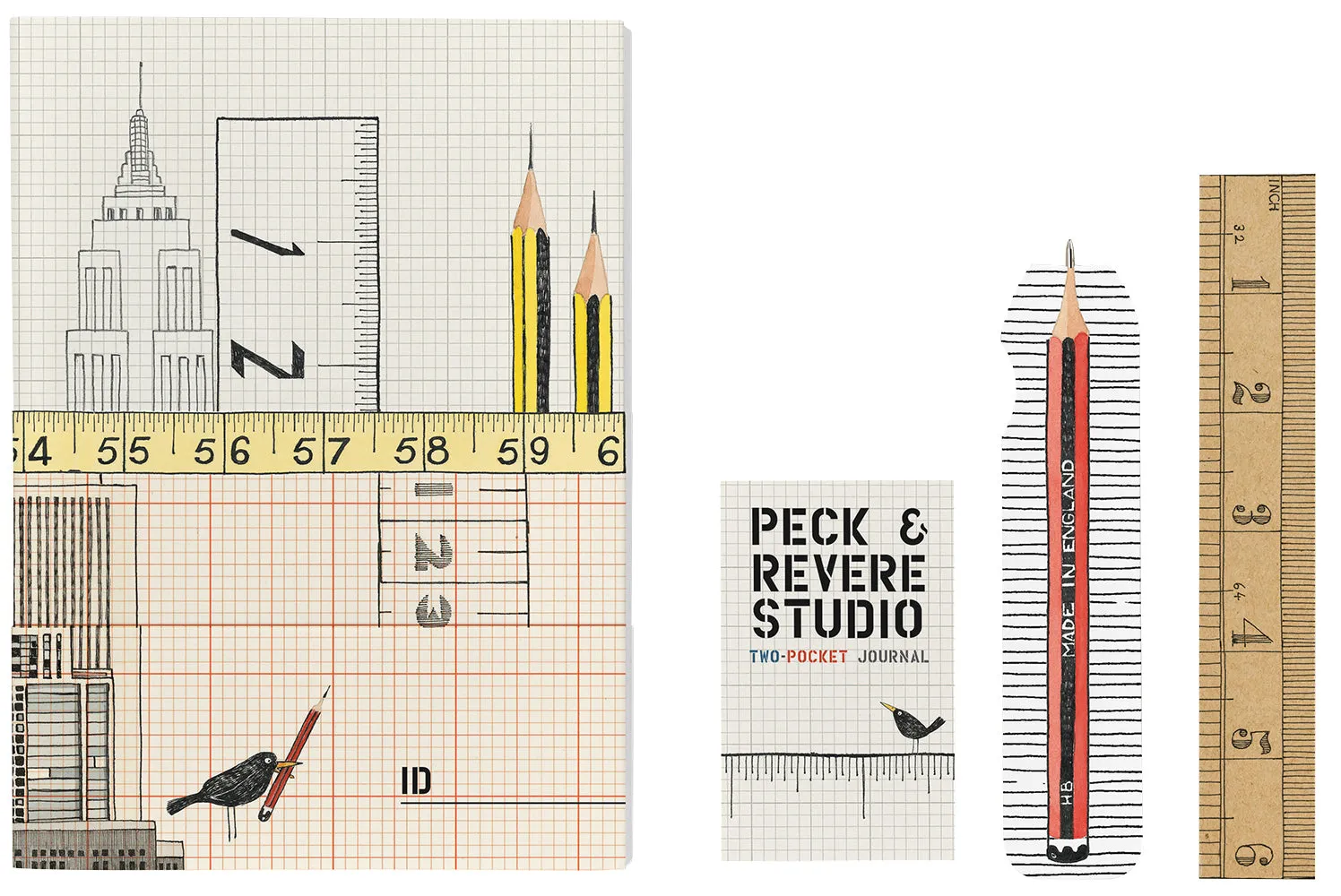 Abrams and Chronicle Peck & Revere notatbok med lommer