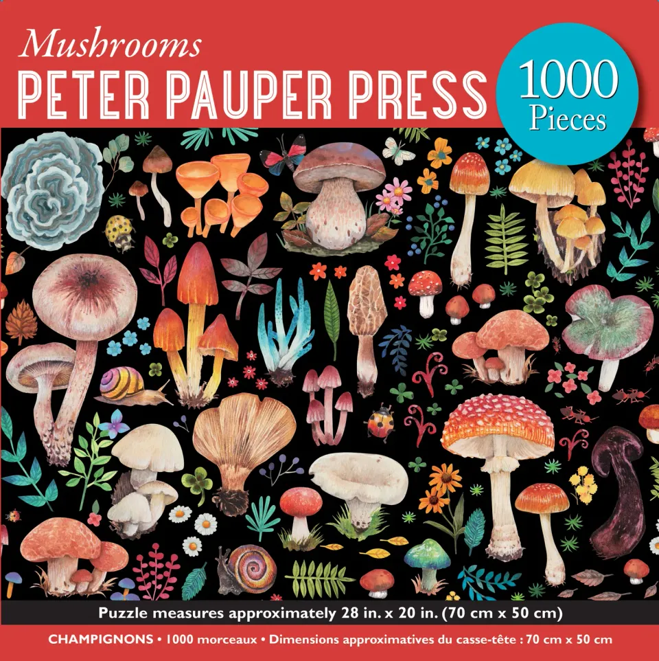 Peter Pauper Press Mushrooms puslespill 1000 brikker sopp