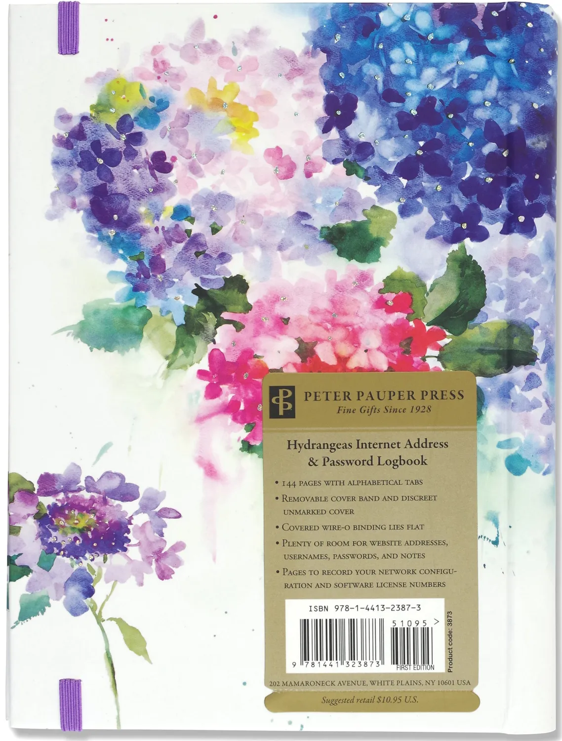 Peter Pauper Press Hydrangeas passordbok large 144 sider