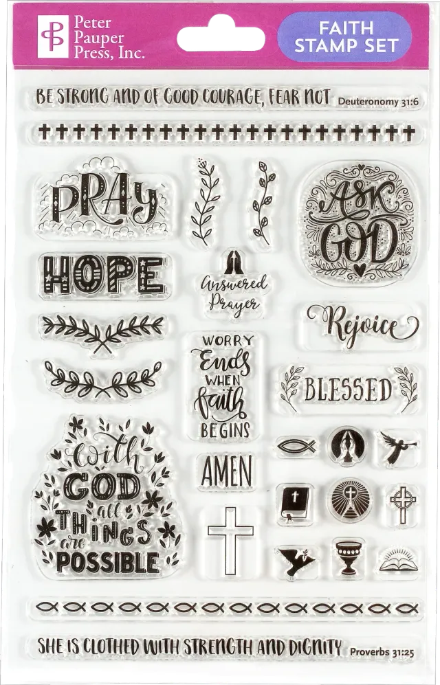 Peter Pauper Press Faith stempelsett silikon 27 stempler